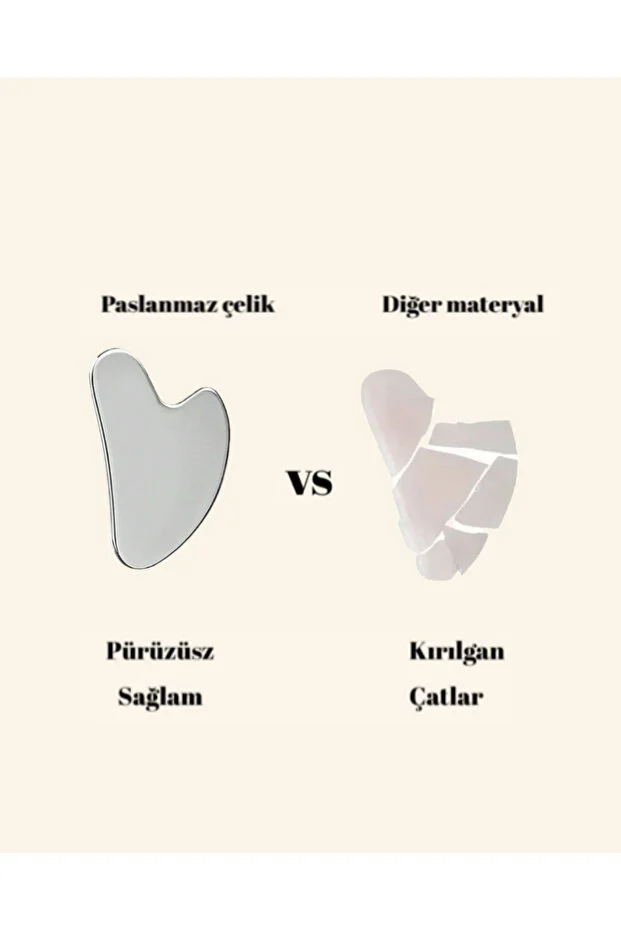 Premium Paslanmaz Çelik Gua Sha ve Keten Saklama Kesesi - Face Yoga- Yüz Masajı - Metal-Lüks Gua Sha Premium Paslanmaz Çelik Gua Sha ve Keten Saklama Kesesi - Face Yoga- Yüz Masajı - Metal-Lüks Gua Sha